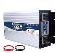 ZZwansuGE Inverter di Potenza, Inverter A Onda Sinusoidale Pura per Casa E Auto (1600W-8000W), 12 V/24 V/48 V/60 V A 220 V, con Presa Ca da 1/2 + Display LED, per Camper, Barca, Campeggio,6000W-24