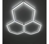 ZZwansuGE Lampada da Garage Esagonale A LED, Lampada da Soffitto A Nido d'Ape A LED, Luce Bianca 6500k, 5040lm-29400lm, per Garage, Officina, Cantina, Palestra, Magazzino,3PCS