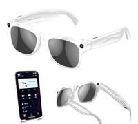 ZZwansuGE Occhiali Intelligenti AI, Occhiali Bluetooth con Fotocamera (1920 * 1080), Riconoscimento E Traduzione AI + Musica per Chiamate + Doppi Altoparlanti, per Uomini E Donne,White
