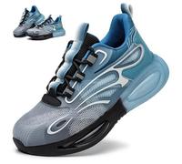 ZZwansuGE Scarpe Antinfortunistiche Leggere per Quattro Stagioni, Scarpe Protettive da Cantiere con Punta in Acciaio da Uomo, Anti-Pressione, Anti-Perforazione, Morbide E Traspiranti,A-42