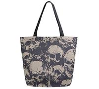 ZzWwR Borsa a tracolla extra large con motivo floreale alla moda chic per spiaggia, viaggi, weekender, palestra, shopping, teschi, 50,8 x 38,1 cm, casual