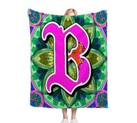 ZZXHG Coperta Matrimoniale Pile 220x240, Lettera “B” Rosa, Coperta Plaid di Flanella Letto Matrimoniale, Copridivano in Microfibra Morbida, Coperta Termica per Plaid Divano Copriletto