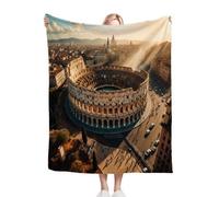 ZZXHG Coperta Pile Matrimoniale 220x240 Colosseo Romano, Coperta Plaid di Flanella Letto Matrimoniale, Copridivano in Microfibra Morbida, Coperta Termica per Plaid Divano Copriletto_j245