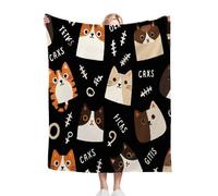 ZZXHG Coperta Pile Matrimoniale 220x240 Gatto Dei Cartoni Animati, Coperta Plaid di Flanella Letto Matrimoniale, Copridivano in Microfibra Morbida, Coperta Termica per Plaid Divano Copriletto_j473