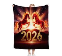 ZZXHG Coperta Plaid Matrimoniale in Pile 150x200, Due Cavalli, Coperta Plaid Divanoin di Flanella in Microfibra, Coperta Termica Letto Matrimoniale Copridivano per Adulti_j1185