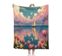 ZZXHG Coperta Plaid Matrimoniale in Pile 180x200 Tulipa Rosa, Plaid Termica Letto Matrimoniale Invernale di Flanella in Microfibra, Divanoin Coperta Divano Copriletto per Adulti_A13102