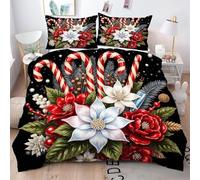 ZZXHG Copripiumino Matrimoniale 220x240 Zucchero Candito Rosso, Copripiumini in Microfibra per Bambini Adulti, 3 Pezzi Set di Biancheria da Letto Matrimoniale con Cerniera 2 Federe 50x80 cm