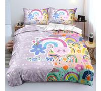 ZZXHG Copripiumino Una Piazza e Mezza 200 x 200 cm Arcobaleno-B29 | Ideale Come Regalo per Un Amico, Stampa Digitale Biancheria da Letto, Copripiumone con e Cravatte, 2 Federe 50x80 cm