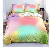 ZZXHG Copripiumino Una Piazza e Mezza 200 x 200 cm Arcobaleno Sfumato-B120 | Ideale Come Regalo per Un Amico, Stampa Digitale Biancheria da Letto, Copripiumone con e Cravatte, 2 Federe 50x80 cm