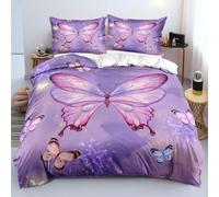 ZZXHG Copripiumino Una Piazza e Mezza 200 x 200 cm Farfalla-B84 | Ideale Come Regalo per Un Amico, Stampa Digitale Biancheria da Letto, Copripiumone con e Cravatte, 2 Federe 50x80 cm