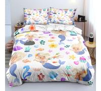 ZZXHG Copripiumino Una Piazza e Mezza 200 x 200 cm Pesci di mare-B134 | Ideale Come Regalo per Un Amico, Stampa Digitale Biancheria da Letto, Copripiumone con e Cravatte, 2 Federe 50x80 cm