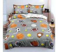 ZZXHG Copripiumino Una Piazza e Mezza 200 x 200 cm Rugby-B60 | Ideale Come Regalo per Un Amico, Stampa Digitale Biancheria da Letto, Copripiumone con e Cravatte, 2 Federe 50x80 cm