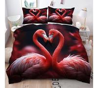 ZZXHG Copripiumino Una Piazza e Mezza Fenicottero Rosa, Copripiumino 200x200 in Microfibra per Adulti Adolescenti, 3 Pezzi Set Di Biancheria Da Letto con Cerniera e 2 Federe 50x80 cm