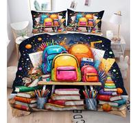 ZZXHG Copripiumino Una Piazza e Mezza Zainetto Colorato, Copripiumino 200x200 in Microfibra per Adulti Adolescenti, 3 Pezzi Set Di Biancheria Da Letto con Cerniera e 2 Federe 50x80 cm_j1222