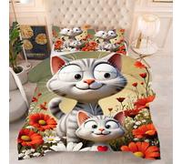 ZZXHG Piumino Maxi Morbido Stampa 3D | Gatto Bianco, Trapunta Extralarge Confortevole, Lavabile in Lavatrice, con 2 Federe, per Camera da Letto Master