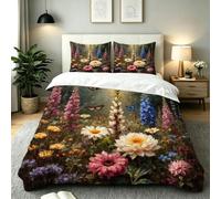 ZZXHG Set Biancheria da Letto SingoloFarfalla Vegetale, Reversibile Copripiumini in Microfibra, 3 Pezzi Set di Biancheria da Letto Singolo con Cerniera e 2 Federe 50x80 cm_A23613