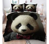 ZZXHG Set Biancheria da Letto SingoloPanda per Adulti, Copripiumino Singolo 150x200 per Bambini, Copripiumini in Microfibra con Cerniera e 2 Federe 50x80, Copri Piumone Traspirante