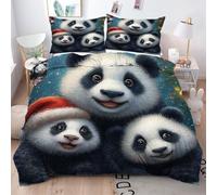 ZZXHG Set Copripiumino Singolo 135x200 Panda Bianco, Copripiumini In Morbido Microfibra per Bambino, Set di Biancheria da Letto Singolo con 1 Copri Piumone e 2 Federe 50x80 cm