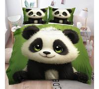 ZZXHG Set Copripiumino Singolo 135x200 Panda per Adulti, Copripiumini In Morbido Microfibra per Bambino, Set di Biancheria da Letto Singolo con 1 Copri Piumone e 2 Federe 50x80 cm,26