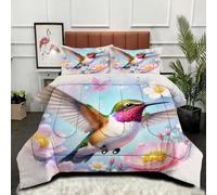 ZZXHG Trapunta Elegante Stampa 3D | Uccello animale colorato giovane, Piumino di Lusso per Tutte le Stagioni, Ideale per Suite, con 2 Federe, 240x260 cm_A4620