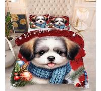 ZZXHG Trapunta Morbida per Tutte le Stagioni | Cane Cartone Animato, Piumino in Sostituzione al Piumino, Ideale per Coppie, con 2 Federe, 200x200 cm_61a