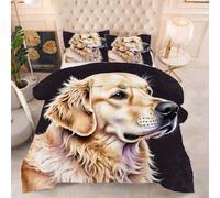 ZZXHG Trapunta Morbida per Tutte le Stagioni | Cani Gialli, Piumino in Sostituzione al Piumino, Ideale per Coppie, con 2 Federe, 200x200 cm_h31