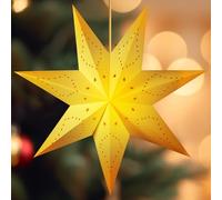 ZZXLOPEZ 45cm Decorazione Lanterna, Origami 3D Stella di Natale Luminosa LED da Appendere, Stella di Carta da Appendere, Natale Stelle Origami Decorazione per Natale, Matrimoni, Compleanni, Feste