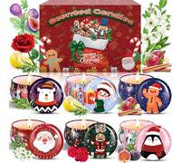 ZZXLOPEZ Candele Profumate Set, 6 Pezzi Candela Profumata Set Regalo, Candela di Natale, Cera di Soia Naturale Candele Aromaterapia per Natale,Anniversario,Compleanno,Festa della Mamma,Bagno,Yoga