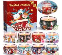 ZZXLOPEZ Candele Profumate Set, 9 Pezzi Candela Profumata Set Regalo, Candela di Natale, Cera di Soia Naturale Candele Aromaterapia per Natale,Anniversario,Compleanno,Festa della Mamma,Bagno,Yoga
