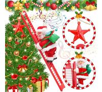 ZZXLOPEZ Decorazioni Natalizie, Scala Elettrica Arrampicata Babbo Natale, 50cm Scala della Scala di Natale, Ornamento di Natale Sospeso per Le Decorazioni delle Feste di Natale dell'albero di Natale