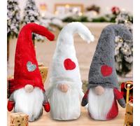 ZZXLOPEZ Gnomi Natalizi Set di 3, Gnomo di Peluche per Decorazioni Natalizie, Handmade Santa in Peluche Decorazione, Elfo Babbo Natale Peluche per Tavolo Regali Albero Natale Tavolo Camino