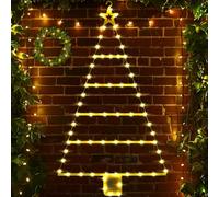 ZZXLOPEZ Luci Natale Esterno Batteria, 90cm Decorazione per Finestra a LED, LED Scaletta Luci Natale Batteria con Telecomando,Timer, 8 Modalità,Addobbi Natalizi Decorazioni Casa Finestre(Bianco Caldo)