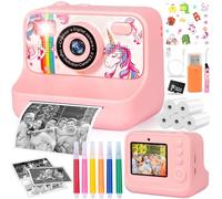 ZZXLOPEZ Macchina Fotografica Bambini Istantanea, 2.4" 1080P Fotocamera Bambini con 32 GB Schede e Carta da Stampa, Macchina Fotografica Bambino, 180 °Flip Len,Regali per Ragazzi Ragazze da 3-12 Anni