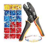 ZZXLOPEZ Set di Puntalini, Pinza Crimpatrice Capicorda, 18 Modelli [0,5-6 mm²], Pinza Crimpatrice Capicorda con 350 Connettori Crimpati Inclusi, Attrezzi Elettricista, Set di Capicorda Elettrici