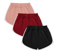 Zzxlw Pantaloncini sportivi per ragazze, per ginnastica, in cotone, elasticizzati e comodi, neri, per danza, corsa, ciclismo, atletica, per bambini dai 7 ai 14 anni