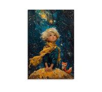 ZZXYHM Poster di disegni per bambini. Il piccolo principe e la sua volpe sul pianeta decorazione moderna poster artistico da appendere 30 x 45 cm