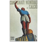 ZZYGGN GMGSW 1934 Italia Coppa del Mondo FIFA Calcio Poster e Stampe Italia Coppa del Mondo FIFA Calcio Arte della Parete Retro Pittura Tela per Home Decor 50x70cm Senza Cornice