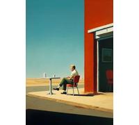 ZZYGGN GMGSW Edward Hopper Stampe su tela Arte della parete astratta Edward Hopper Poster》Uomo seduto sul ciglio della strada》Pittura per la decorazione della parete domestica 40x55cm senza cornice