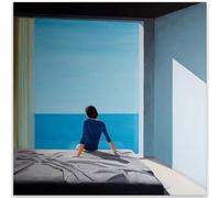 ZZYGGN GMGSW Famose stampe su tela Edward Hopper arte murale astratta Edward Hopper Poster《La piccola stanza》Pittura per l'immagine della decorazione della parete vivente 60x60cm senza cornice