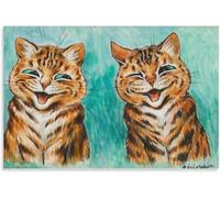ZZYGGN GMGSW Famoso Louis Wain《Riconciliazione》Poster e stampe Retro Louis Wain Wall Art Louis Wain Pittura su tela per la decorazione della parete domestica Picture 30x45cm senza cornice