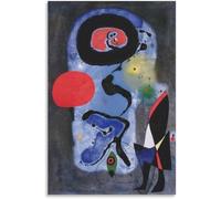 ZZYGGN GMGSW Il grande carnivoro di Joan Miro Poster Personaggi Arte della parete Joan Miro Stampe Surrealismo Pittura su tela per la decorazione di immagini domestiche 40x55cm senza cornice