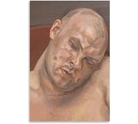 ZZYGGN GMGSW Lucian Freud Poster《Uomo addormentato》Pittura estetica Wall Art Lucian Freud Stampe su tela Retro Picture per la decorazione della parete del bagno 50x75cm senza cornice