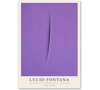 ZZYGGN GMGSW Lucio Fontana Poster Viola Graffi Ombra Stampe Su Tela Moderna Arte Della Parete Lucio Fontana Pittura Per Bagno Decorazione Della Parete Immagine 50x75cm Senza Cornice