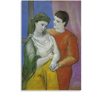 ZZYGGN GMGSW Pablo Picasso《La Coppia 》Tela Arte murale Cartacea di Picasso Stampe astratte Dipinto vintage per l'arredamento casa 40x55cmx1 Senza cornice