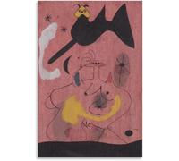ZZYGGN GMGSW Poster astratto di Joan Miro《L'uccello notturno》Arte murale Surrealismo Joan Miro Stampe Pittura su tela vintage per la decorazione domestica Immagine 70x50cm senza cornice