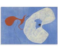 ZZYGGN GMGSW Poster astratto di Joan Miro《Rosso e bianco》Arte murale Surrealismo Joan Miro Stampe Pittura su tela d'epoca per la decorazione domestica Immagine 70x50cmx1 senza cornice