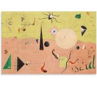 ZZYGGN GMGSW Poster famoso di Joan Miro《il cacciatore》 arte murale surrealismo stampe di joan miro pittura su tela d'epoca per la decorazione della parete domestica immagine 70x50cmx1 senza cornice