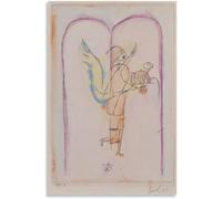 ZZYGGN GMGSW Un genio serve una piccola colazione di Paul Klee Poster Astratto Arte della parete Paul Klee Stampe Cubismo Pittura Tela per Office Decor 40x60cm Senza cornice