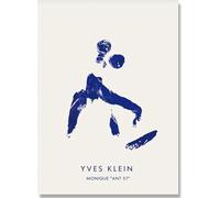 ZZYGGN GMGSW Yves Klein Stampe su tela Blu monocromatico Poster Astratto Arte Della Parete Yves Klein Pittura Quadro Moderno per Bagno Wall Decor 50x75cm Senza Cornice
