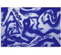 ZZYGGN GMGSW Yves Klein Stampe su tela Senza Titolo Antropometria Poster Astratto Arte Della Parete Yves Klein Pittura Quadro Moderno Per Bagno Decorazione Della Parete 50x70cm Senza Cornice